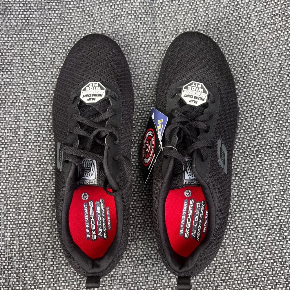 Work Relaxed Sketchers Ghenter SR 772 Black Non Slip Sneaker Womens 9 W Wide 39 - Picture 4 of 14